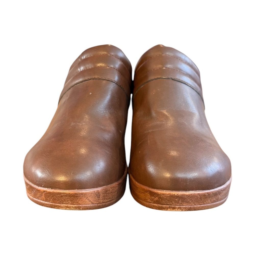 b.o.c. Brown Leather Mules with Wooden Heel Women’s Size 11 M - Picture 4 of 8